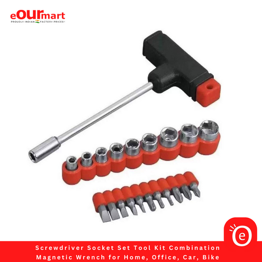 Screwdriver Socket Set Tool Kit Combination Magnetic Wrench for Home, Office, Car, Bike