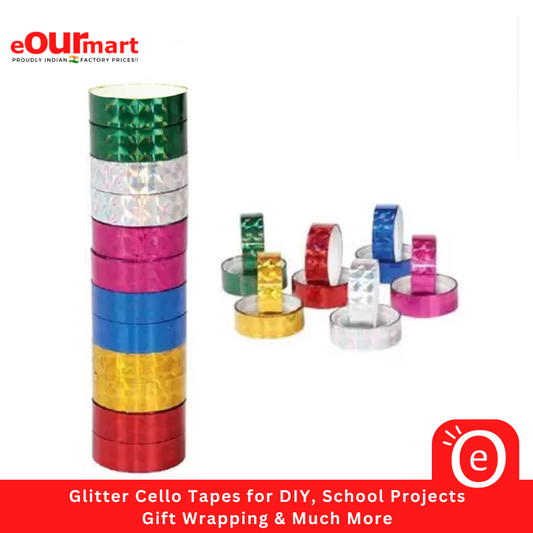 Glitter Cello Tapes for DIY, School Projects, Gift Wrapping & Much More