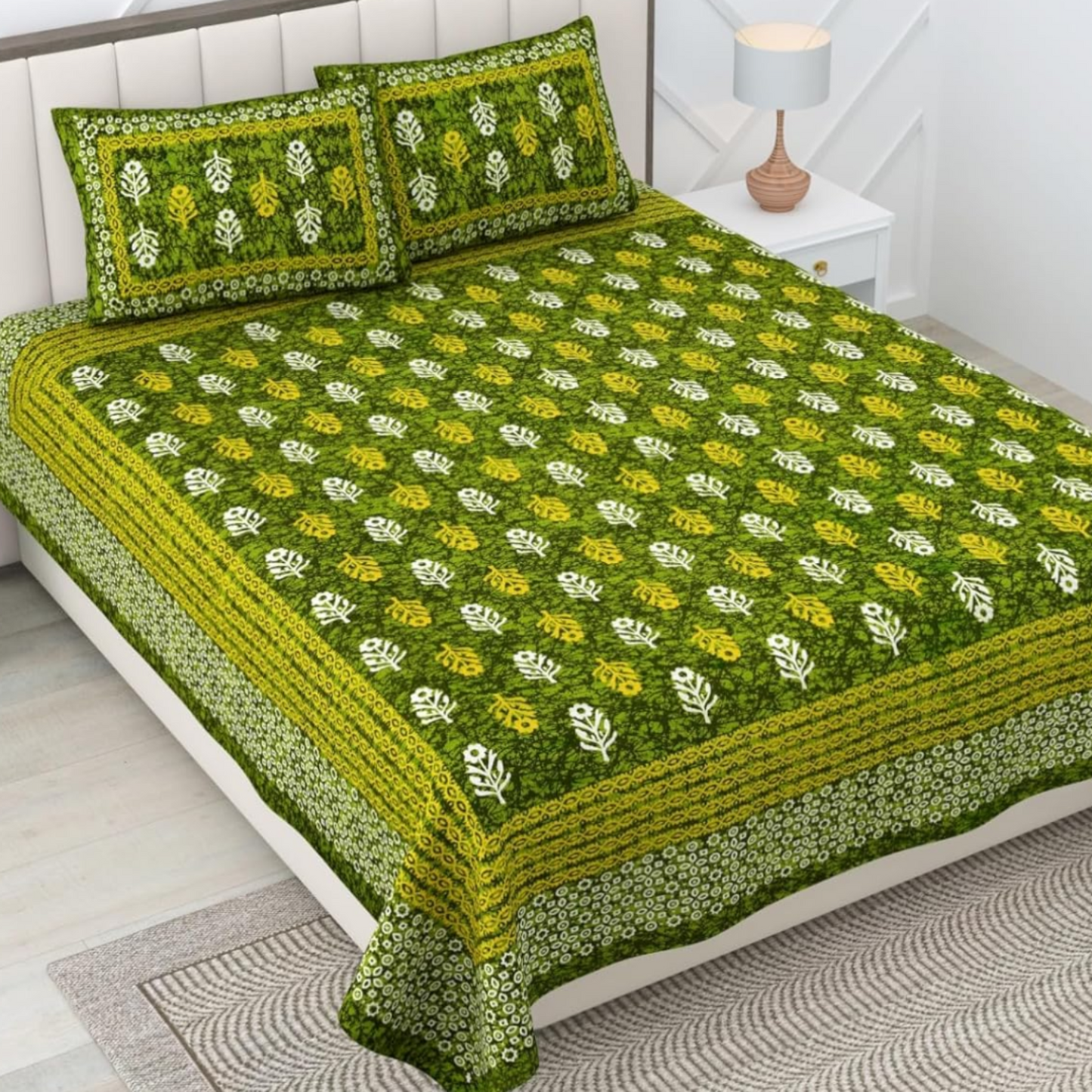 Diwali Gift Double Bed Bedsheet under ₹ 199 | Cotton 85×90 Inch, Multicolor