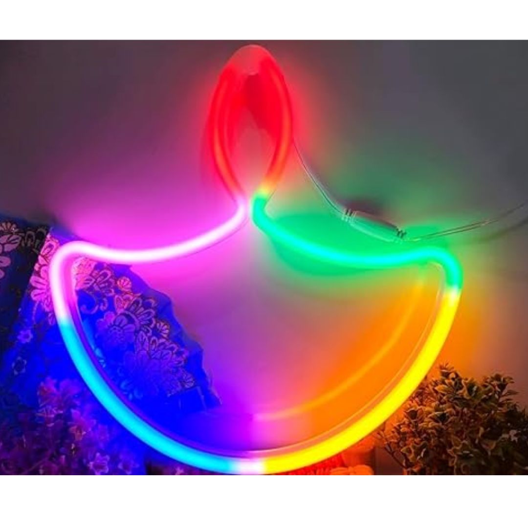 Diwali Multicolor Neon Diya LED Decorative Light for Festivals, Size 8 ...