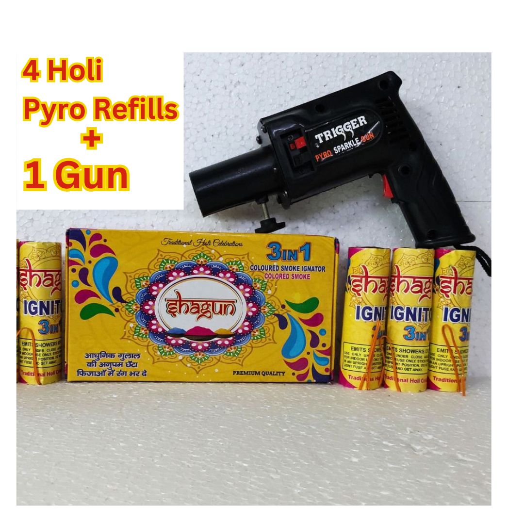 Pyro Refils Holi Pyro Colours With G.u.n | Cold Pyro Holi Color Powder for Holi ...