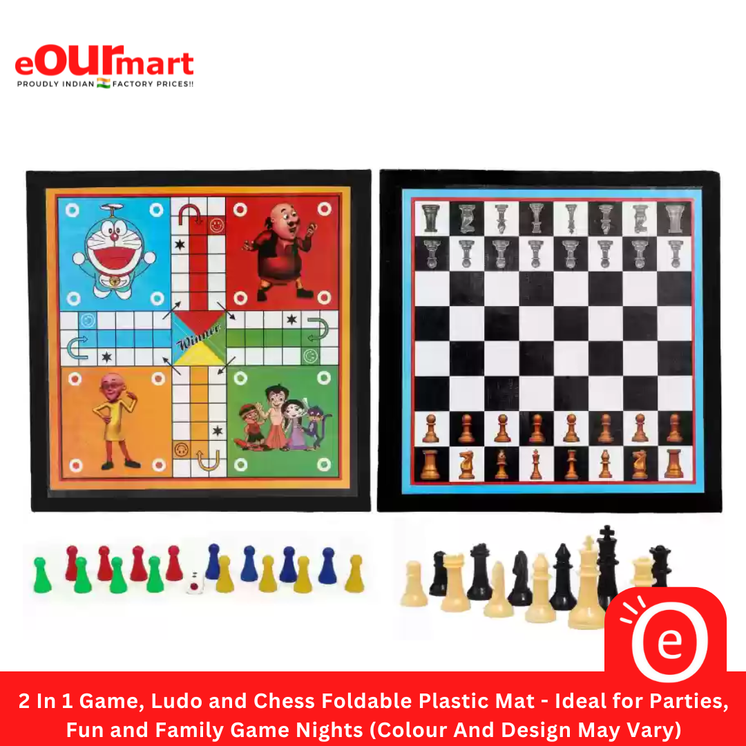 2 In 1 Game, Ludo and Chess Foldable Plastic Mat 