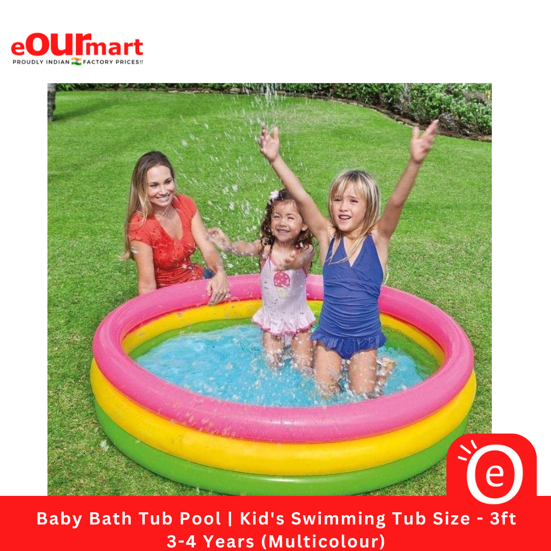 Baby Bath Tub Pool | Kid's Swimming Tub Size - 3ft, 3-4 Years (Multicolour)