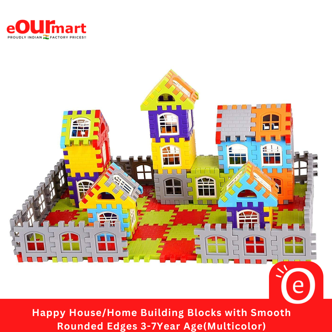 Happy Building Bricks Happy House/Home Building Blocks with Smooth Rounded Edges – eOURmart.com