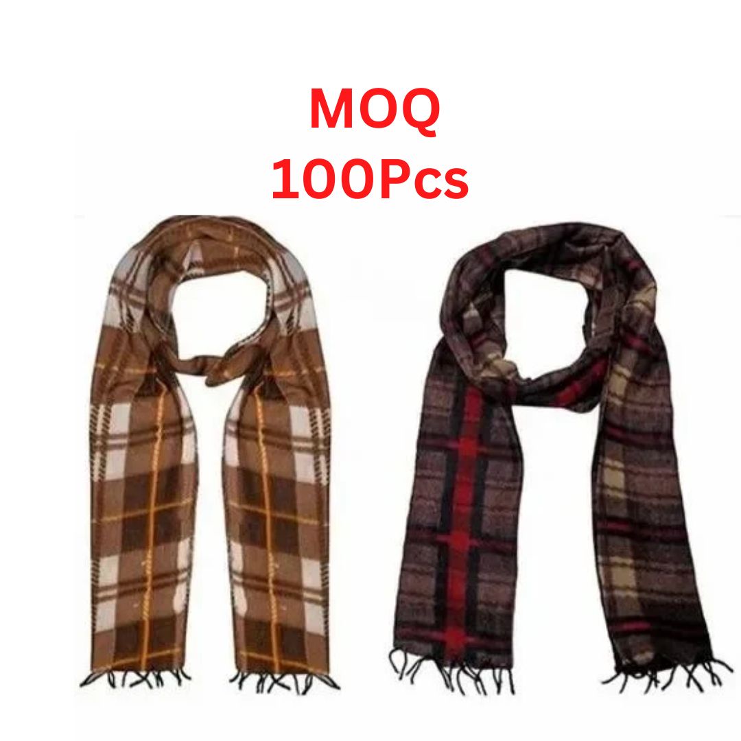 Woolen Muffler For Men Printed Soft Warm Muffler Buy Now At Wholesale Price, (MOQ 100 Pcs, Design Colour May Vary)