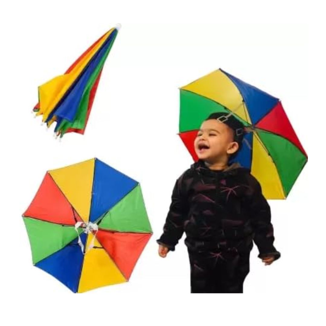 Umbrella Hands Free, Rainbow Colorful Hat Umbrella, Kids Umbrella (Multicolor)