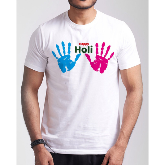Holi T-shirt Party Wear | Colorful Premium Holi Tshirt At Factory Price | Unisex Holi T shirt | Large Size (Design May Vary)