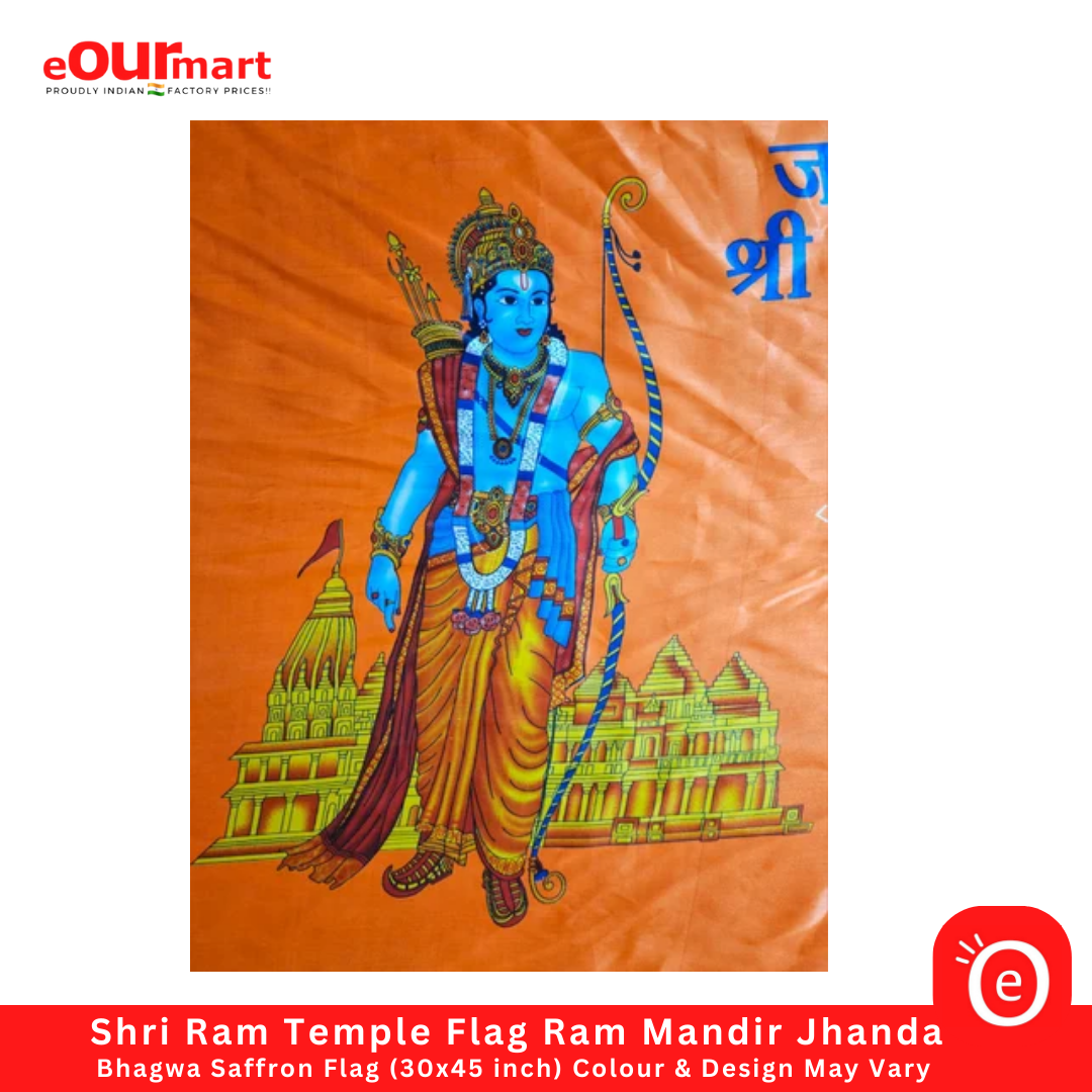 Shri Ram Temple Flag Ram Mandir Jhanda Bhagwa Saffron 