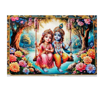Golden MDF 16x16 Bubble Crystal Frame, For Diwali Gift, Size - 16x16 Inch , Mix Design