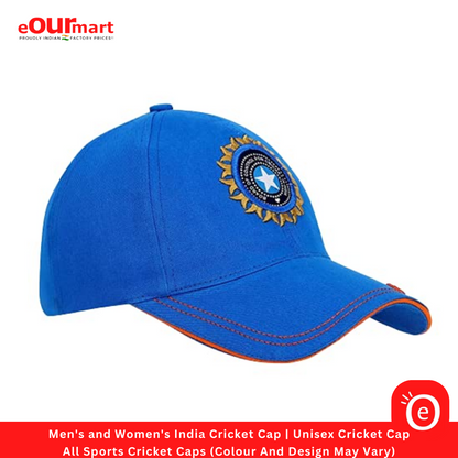 Men's and Women's India Cricket Cap | Unisex Cricket Cap | All Sports Cricket Caps (Colour And Design May Vary)