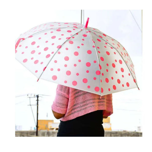 Buy Online Polka Dots Transpaternt Umbrella, @139/- x 12 Pcs = 1668/-  Free All India Delivery