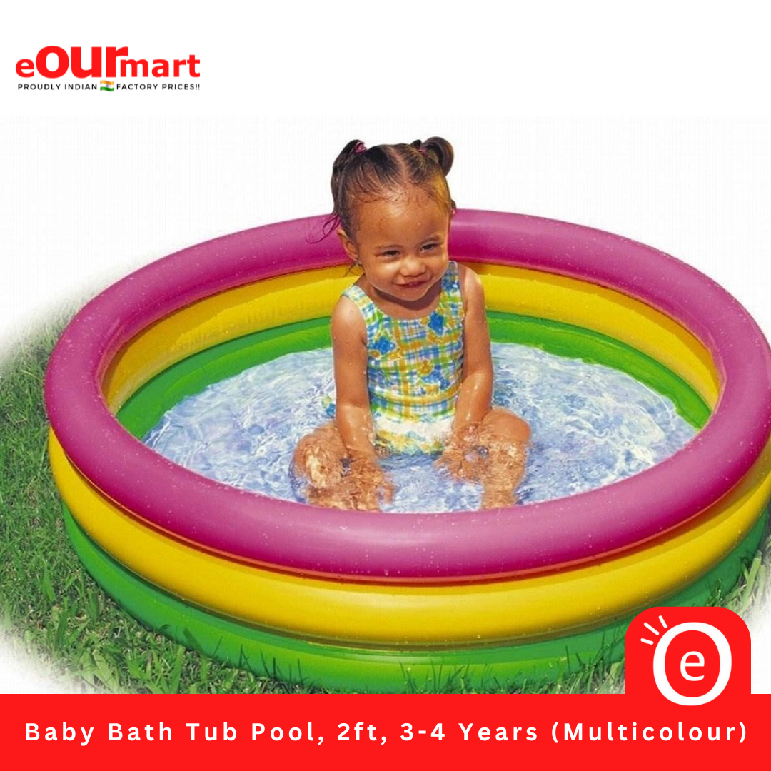 Baby Bath Tub Pool, 2ft, 3-4 Years (Multicolour)