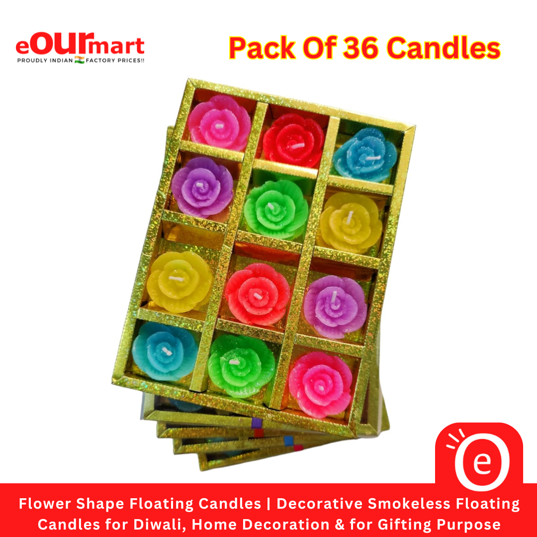 Flower Shape Floating Candles, Small Assorted Flower | Decorative Smokeless Floating Candles