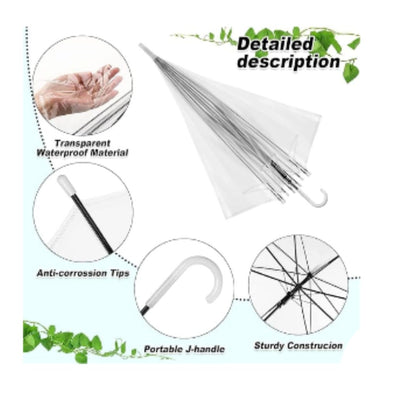 Umbrella Transparent, Durable Transparent Clear Umbrella @89.90/-(21 Inch, 8 Stick)
