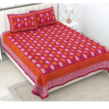 Diwali Gift Double Bed Bedsheet under ₹ 199 | Cotton 85×90 Inch, Multicolor