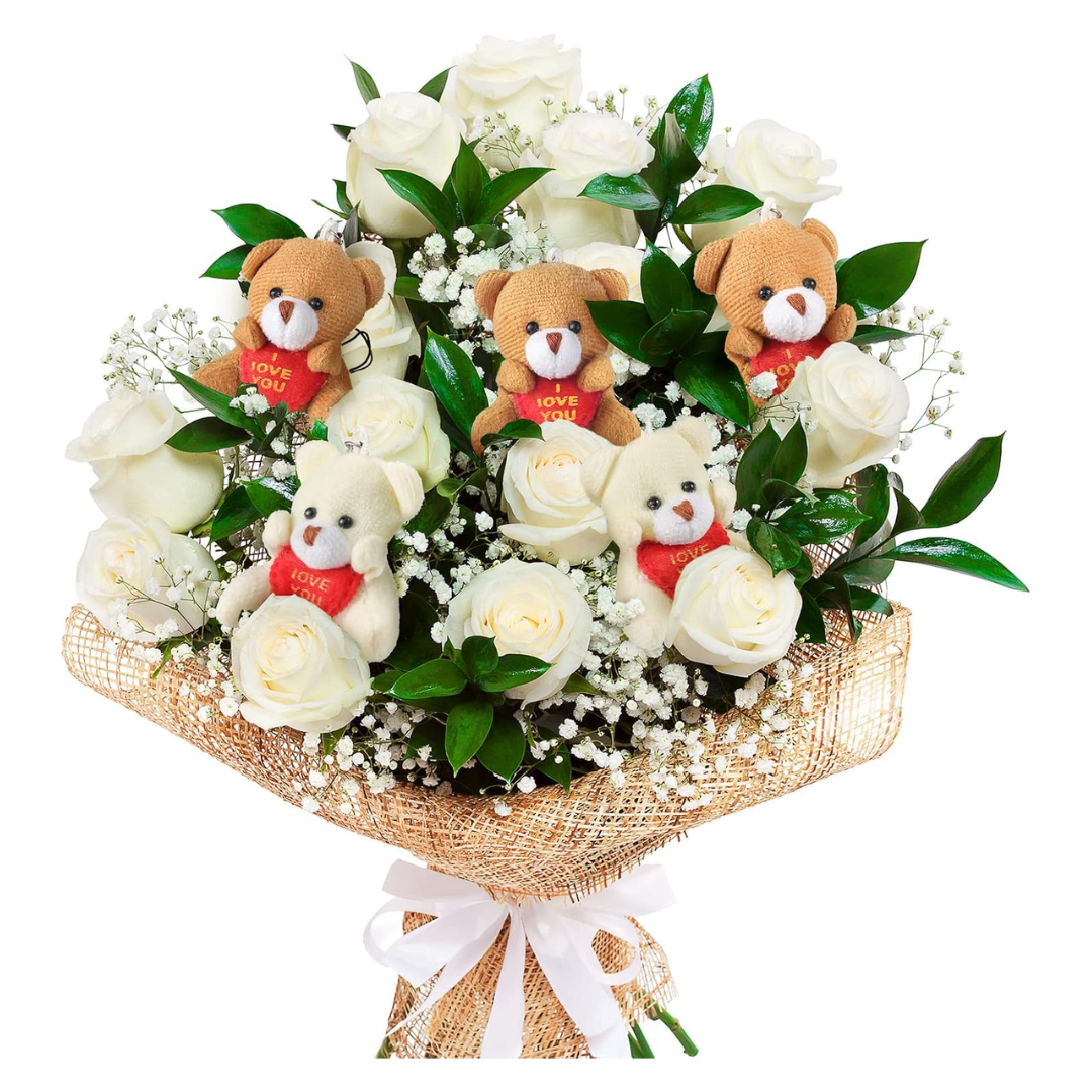 Stuffed Teddy Bear Keychain | Mini Teddy Bear Toy | I Love You Teddy Bear Keychain (Colour & Design May Vary) | For Birthday, Wedding, Xmas Decorations Party Favor