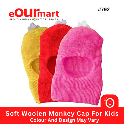 Soft Woolen Monkey Cap For Kids 