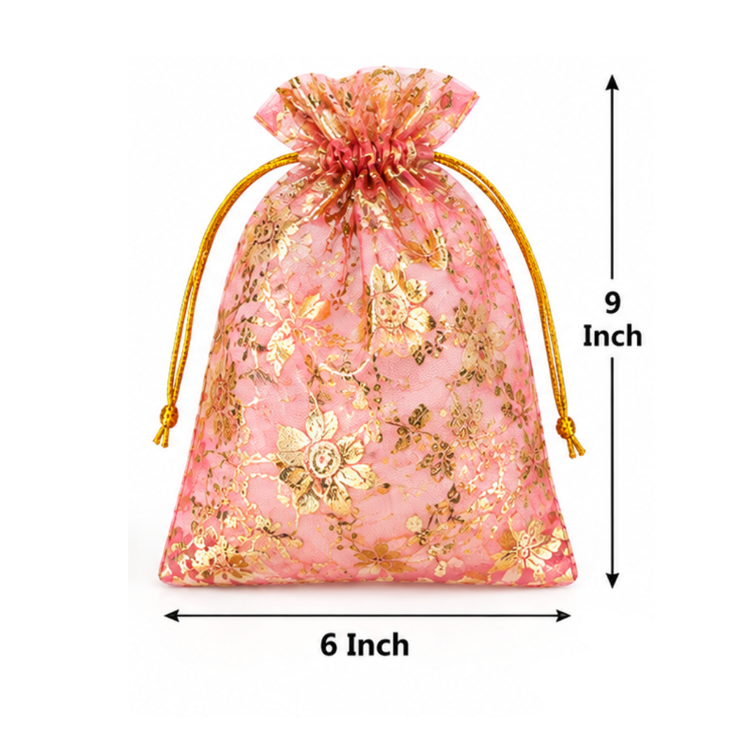 Potli Bags for Return Gifts | Organza Drawstring Pouches | Factory Rate