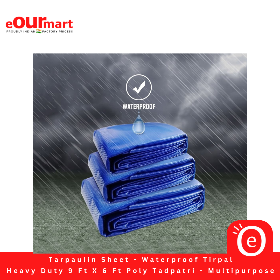 Tarpaulin Sheet - Waterproof Tirpal Heavy Duty 9 X 6 Ft Poly Tadpatri - Multipurpose 
