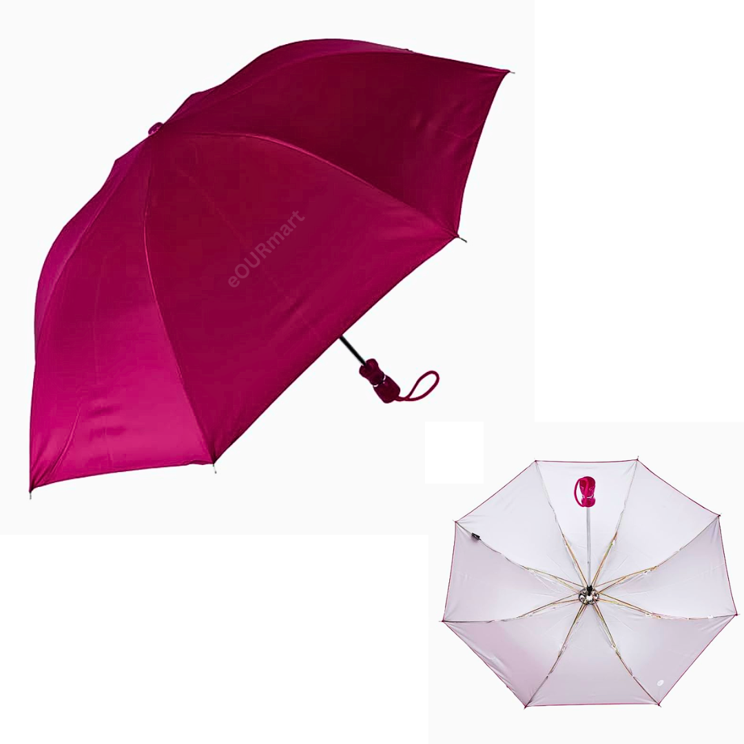 Buy Online Umbrella 2 Fold 21 inch, Manual @90/- Factory Price - All India Delivery, Multicolor (Handle Design May Vary)
