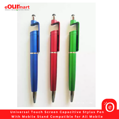 Universal Touch Screen Capacitive Stylus Pen With Mobile Stand Compatible for All Mobile Phones (Multicolour)