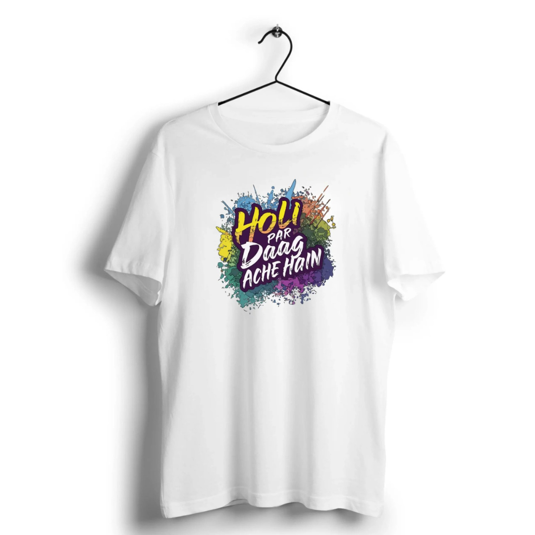 Holi T-shirt Party Wear | Colorful Premium Holi Tshirt At Factory Price | Unisex Holi T shirt | Large Size (Design May Vary)