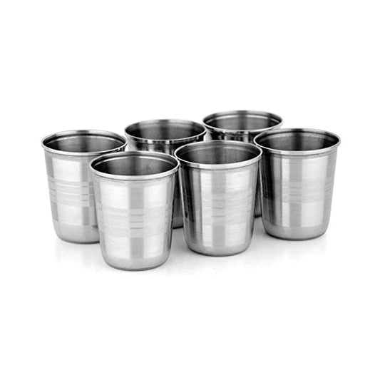 Buy Stainless Steel Glass Set Online | 6 Piece Set Utility Gift @ ₹31/- Per Glass | All India Delivery