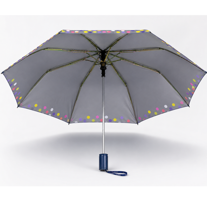 Buy Online Umbrella 3 Fold, Auto Open Dot Border @199.90/- Factory Price , All India Delivery