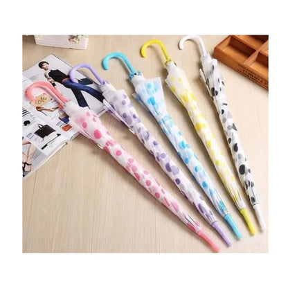 Umbrella Transparent Dotted | Dotted Transparent Umbrella For Women (21 Inch Size) | Polka Dots Umbrella - Best For Sun Protection, Photography And For Rainy Season (Multicolor)