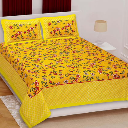 Diwali Gift Double Bed Bedsheet under ₹ 199 | Cotton 85×90 Inch, Multicolor