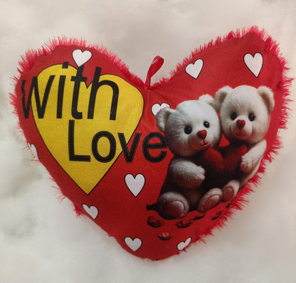 Soft Plush Love Shape Dil, Mix Design And Print | Valentine Special Heart | Love Heart Cushion Soft Stuffed Plush Toy For Boys & Girls Wedding Anniversary Birthday Valentine's Day
