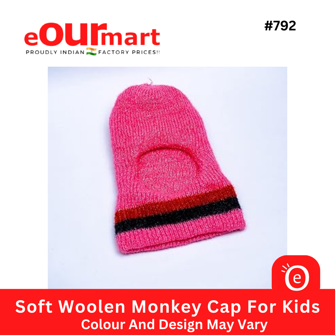 Woolen Monkey Cap For Kids (Colour And Design May Vary)