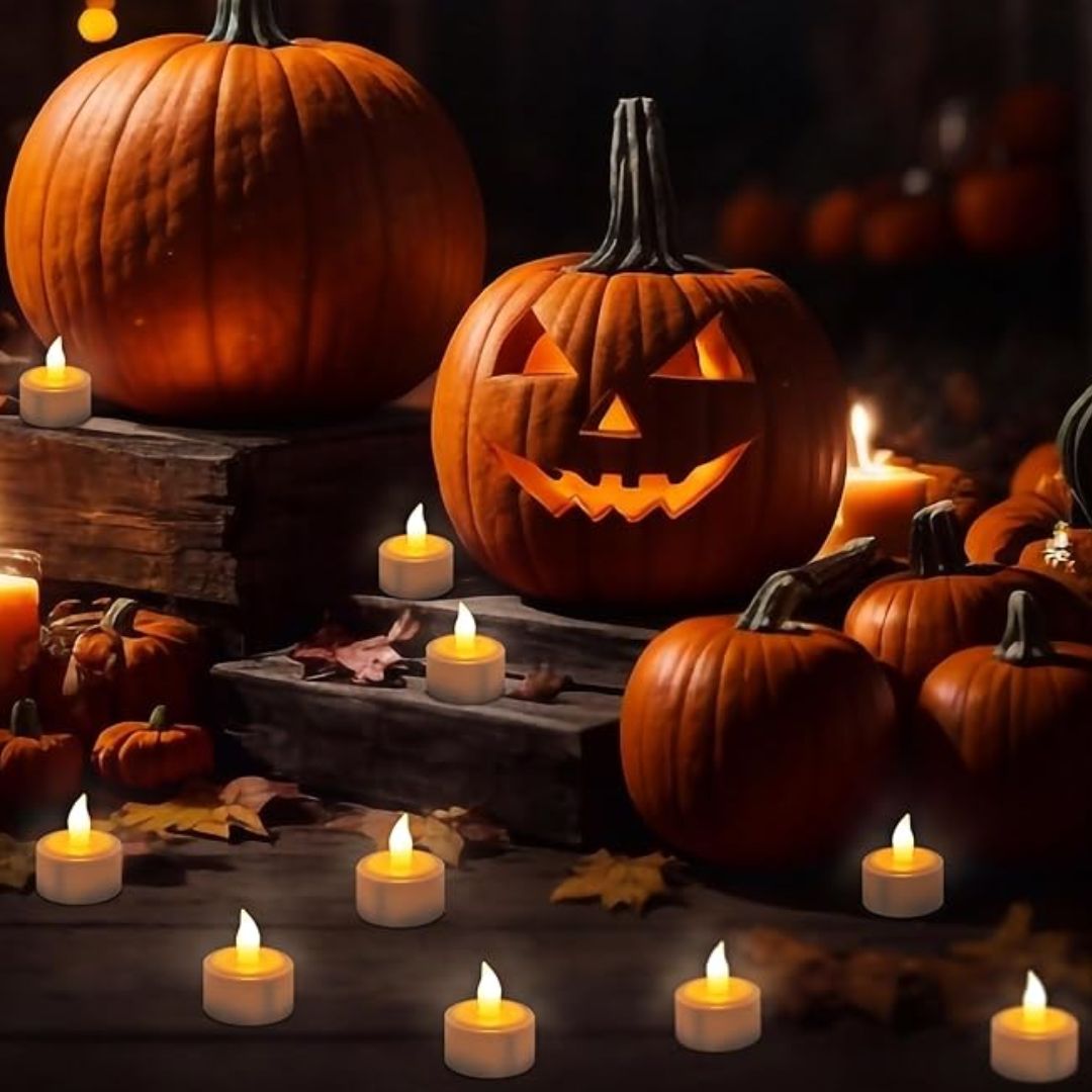 Diwali Flameless Flickering Electric Fake Candle,Battery Operated LED Tea Lights in Yellow for Wedding,Table,Festival Celebration,Halloween,Christmas Decorations