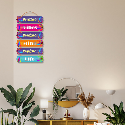Wall Hangings Motivational Quotes of Positive Vibes | Wall Art for Home Decoration for Livingroom, Gifting ( 12X24 Inch)