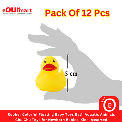 Rubber Colorful Floating Baby Toys Bath Aquatic Animals Chu Chu Toys for Newborn Babies, Kids, Assorted