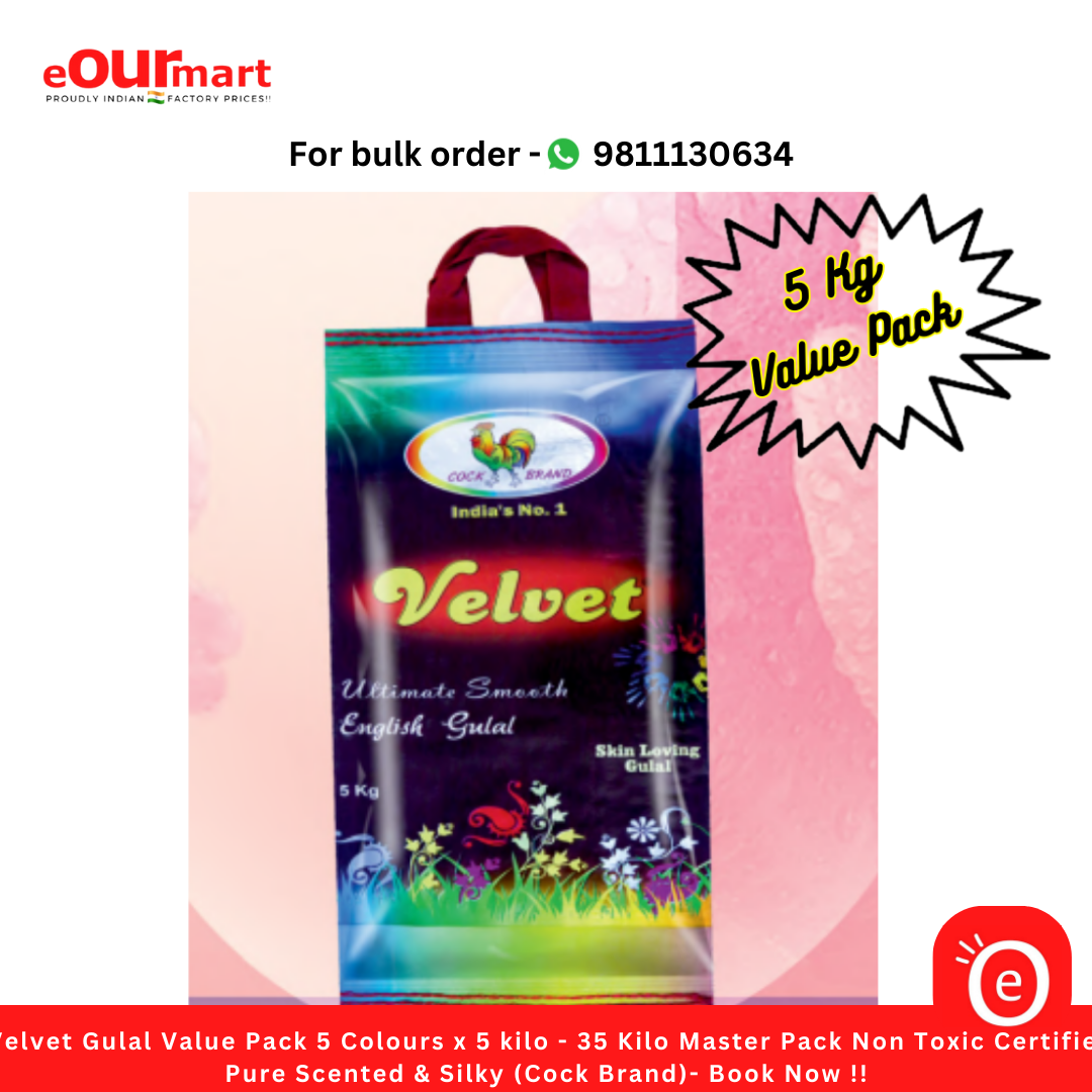 Holi Rang | Holi Gulal | Holi Velvet Gulal Value Pack 5 Colours 