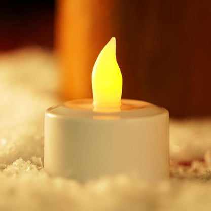 Diwali Flameless Flickering Electric Fake Candle,Battery Operated LED Tea Lights in Yellow for Wedding,Table,Festival Celebration,Halloween,Christmas Decorations