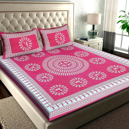 Diwali Gift Double Bed Bedsheet under ₹ 199 | Cotton 85×90 Inch, Multicolor