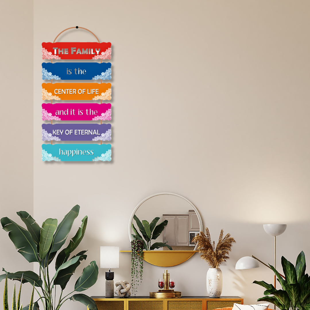 Wall Hanging Wholesale B2B@ ₹110 MOQ 48 Pcs Factory Price | Wall Hangings Happy Family Quotes | Wall Decor for Home Decoration for Livingroom, Gifting and Bedroom (12X24 Inch)