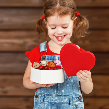 Stuffed Teddy Bear Keychain | Mini Teddy Bear Toy | I Love You Teddy Bear Keychain (Colour & Design May Vary) | For Birthday, Wedding, Xmas Decorations Party Favor