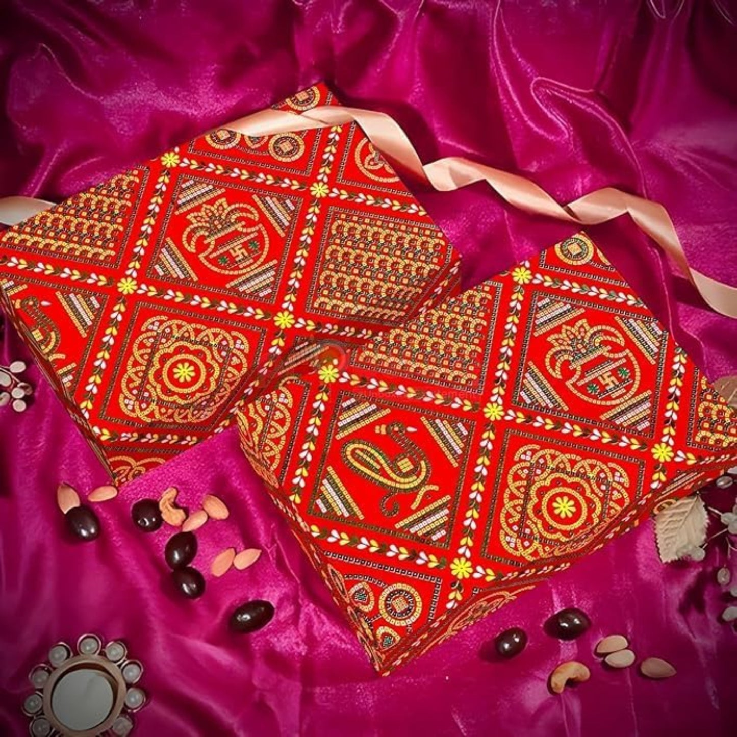 Diwali Gift Packing Paper 18x25 inch, ₹3.5/- per peice MOQ 400 Pcs= 1400/- | Red Jaipuri Chunri Paper