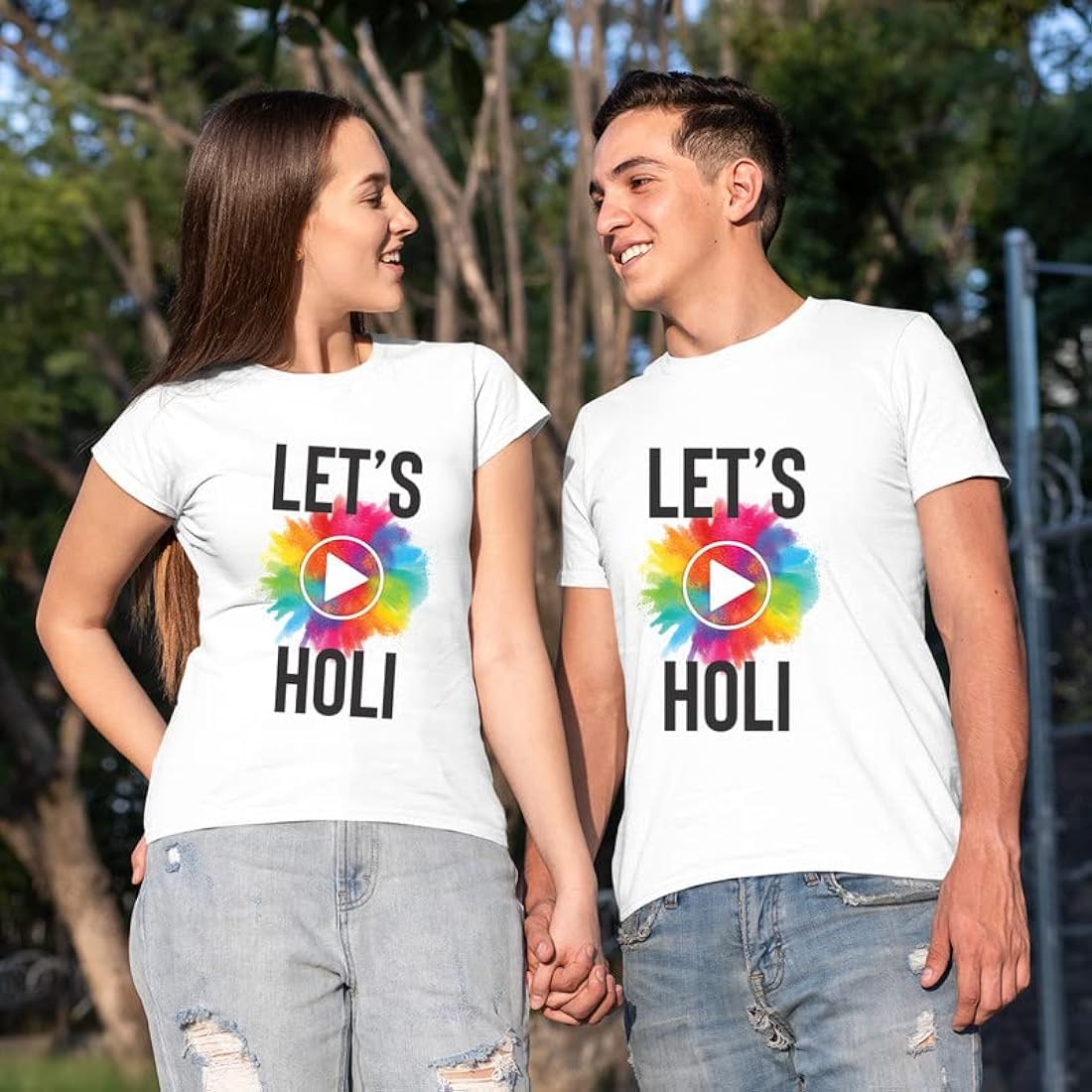 Holi T-shirt Party Wear | Colorful Holi T shirt | Large Size Holi Tshirt At Factory Price  (Design May Vary)
