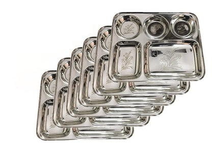Buy Stainless Steel 5 in 1 Bhojan Thali Online | Utility Gift  Donation Thali ₹91/- Per Piece | All India Delivery