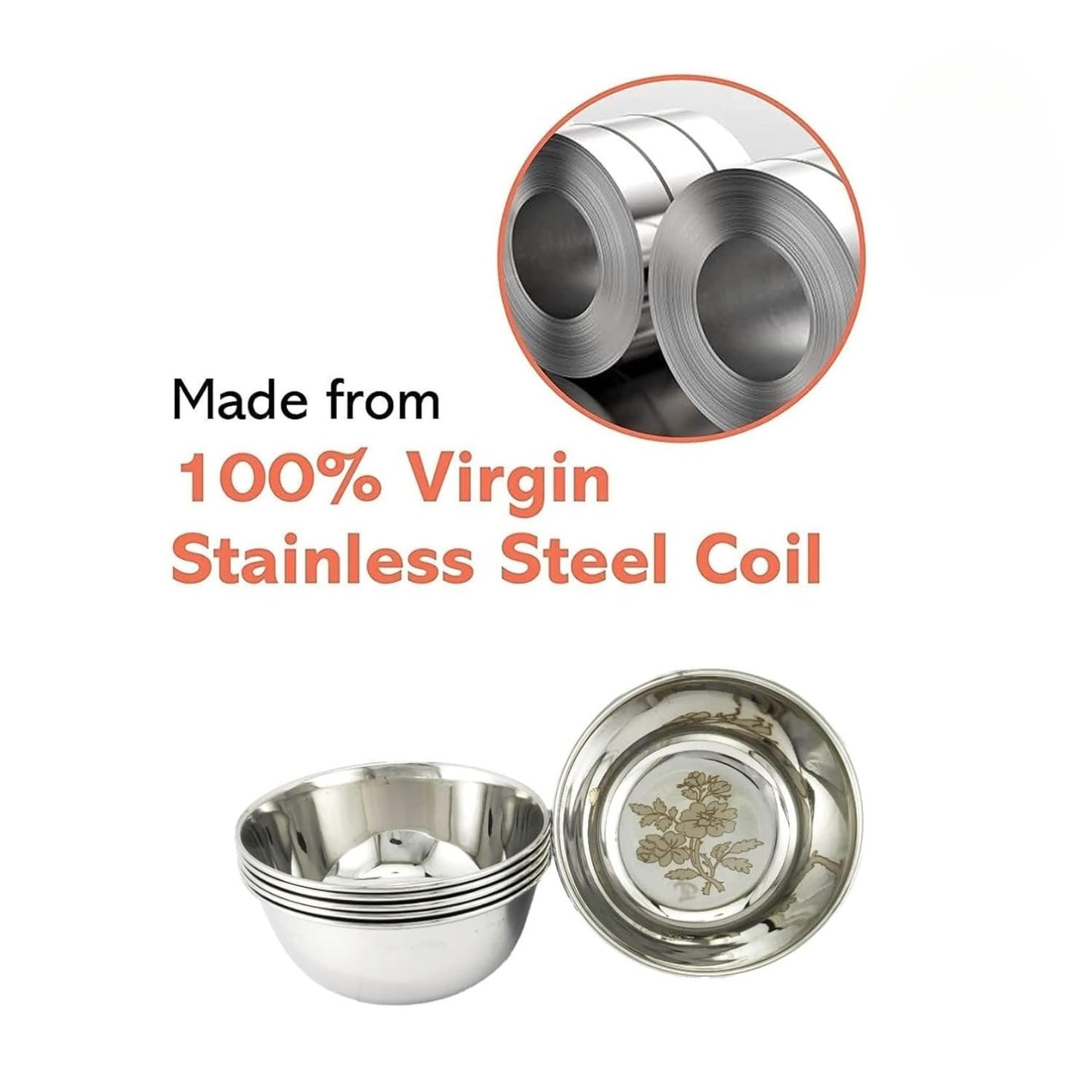 Buy 6 Piece Stainless Steel Serving Bowl Set | Utility Gift @ ₹31/- Per Piece | All India Delivery
