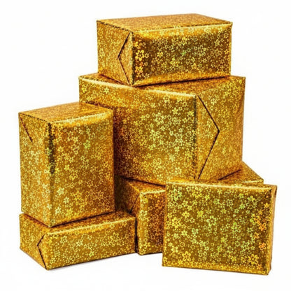Golden Gift Wrapping Paper | Diwali Gift Wrap Sheet | Decorative Gift Packing Paper 65 × 45 cm | Factory Rate