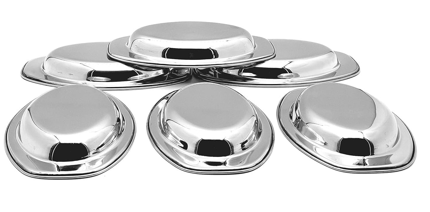 Buy Stainless Steel Oval Shape Serving Plate Online | Utility Gift ₹51/- Per Piece | All India Delivery