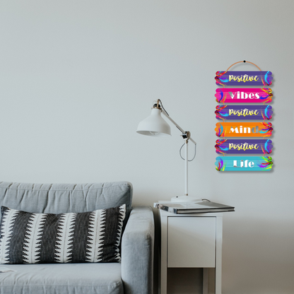 Wall Hangings Motivational Quotes of Positive Vibes | Wall Art for Home Decoration for Livingroom, Gifting ( 12X24 Inch)