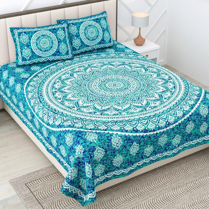 Diwali Gift Double Bed Bedsheet under ₹ 199 | Cotton 85×90 Inch, Multicolor