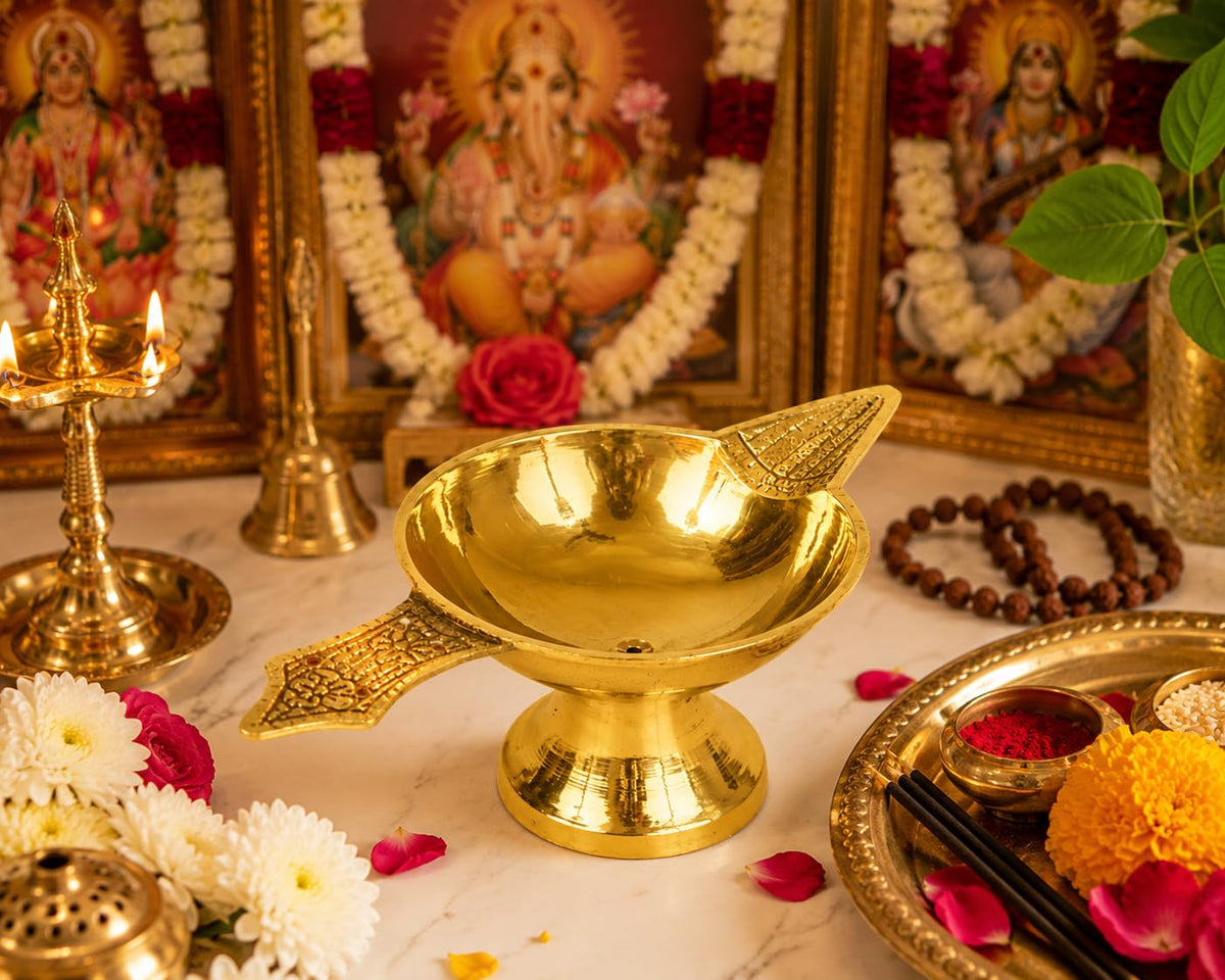 Brass Diya for Puja Small Size Akhand Diya for Puja | Deepak for Pooja Diwali Gift Item