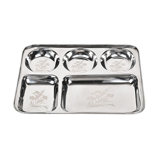 Buy Stainless Steel 5 in 1 Bhojan Thali Online | Utility Gift  Donation Thali ₹91/- Per Piece | All India Delivery